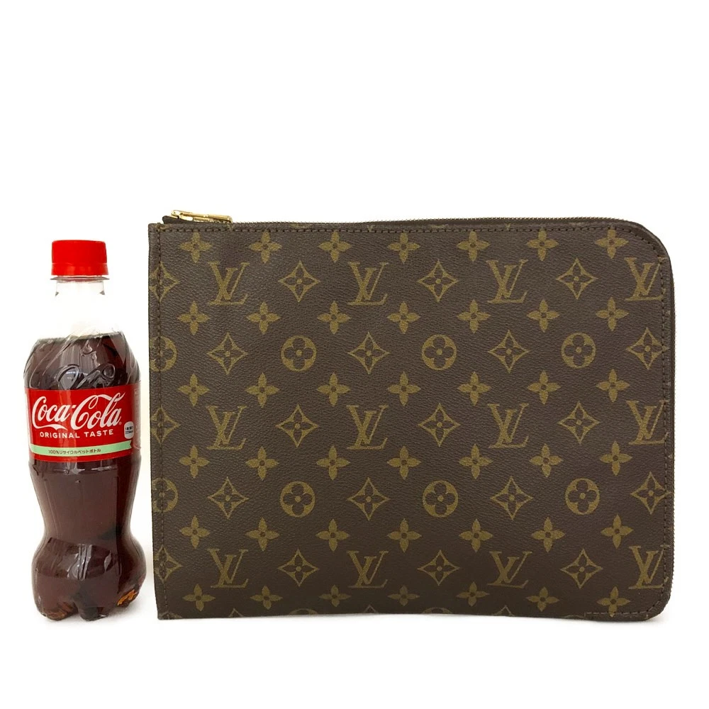 Louis Vuitton Monogram Poche Document Business Bag Brown