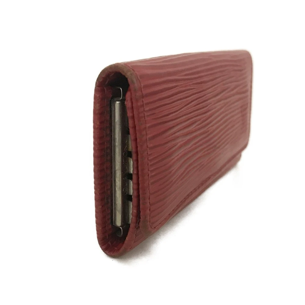 $345 Louis Vuitton Epi Multicles Leather 4 Ring Key Case Red CA1015