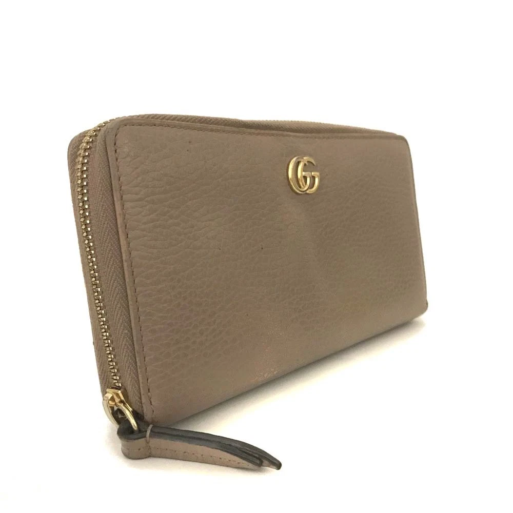 $830 Gucci Calfskin Matelasse GG Marmont Zip Around Wallet