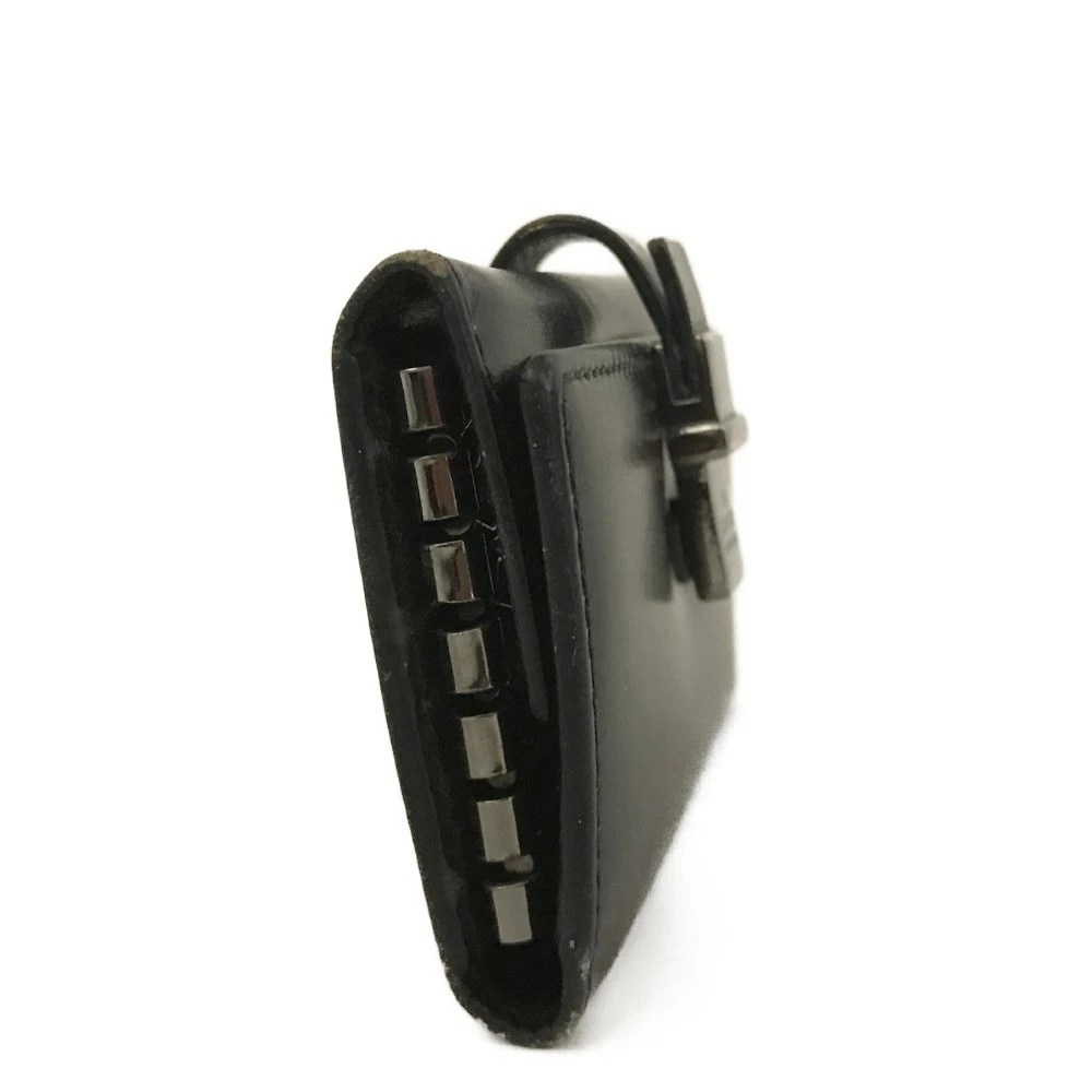 GUCCI Logo Leather 6 Ring Key Case Black