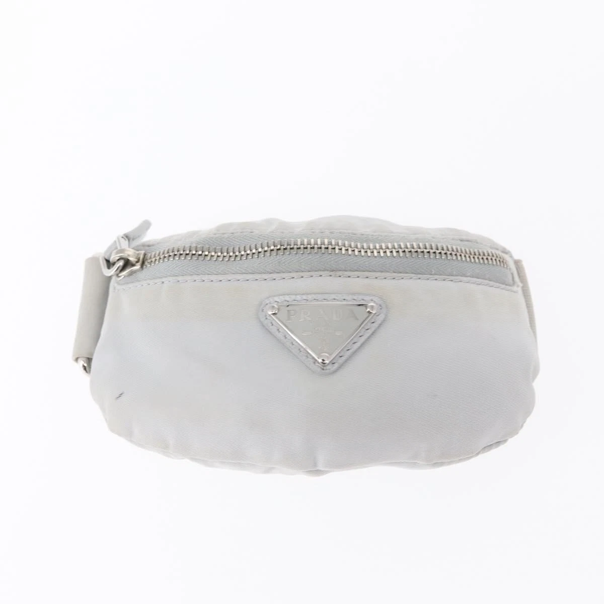 $925 Prada Triangle Plate Wrist Pouch