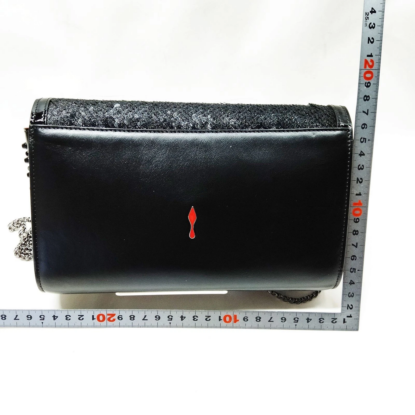 $1590 Christian Louboutin Paloma black sequin clutch