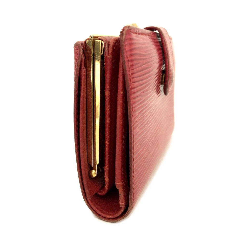 $950 2005 Louis Vuitton Epi French Kisslock Wallet Porte Monnaie Billets Viennois MI0065
