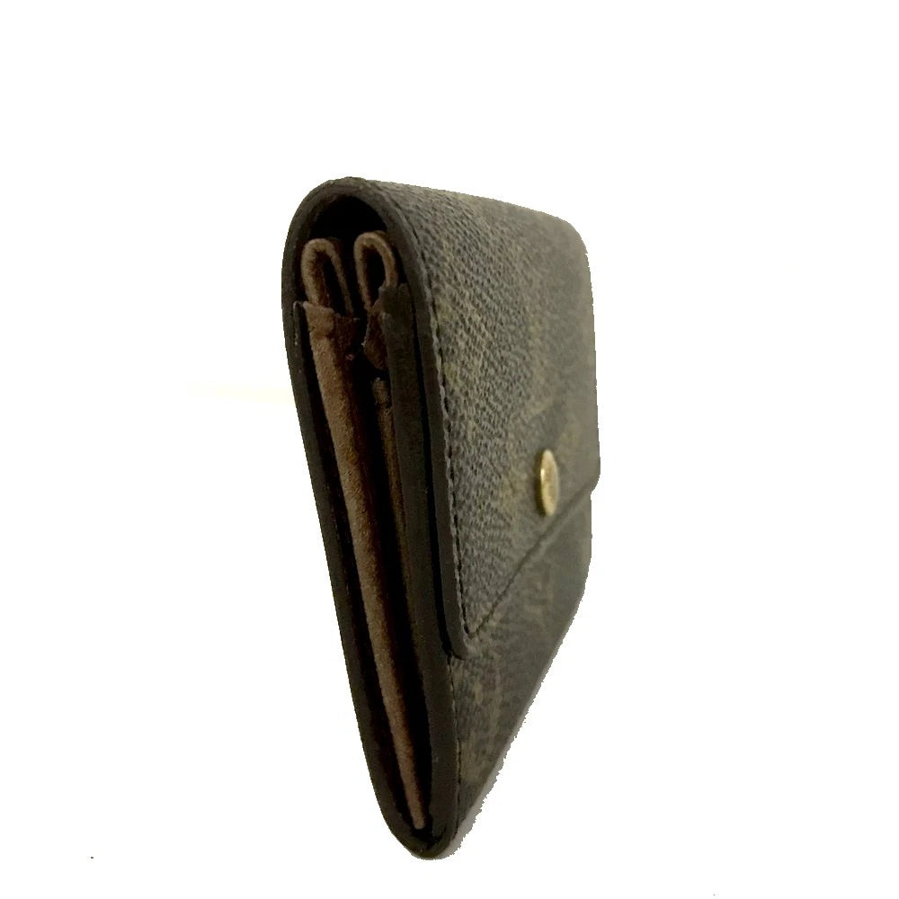 Louis Vuitton Monogram Porte Monnaie Plat Coin Purse Wallet MI1928