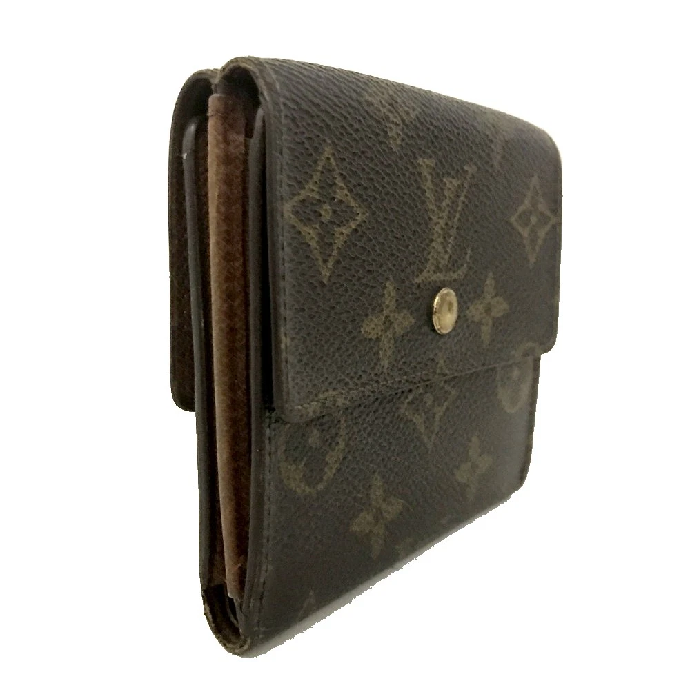 $605 Louis Vuitton Monogram Portefeiulle Elise Trifold Wallet Brown SP0924