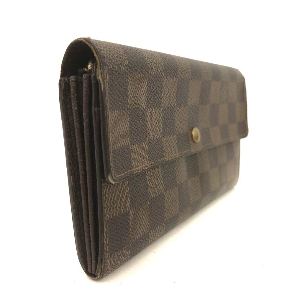 Louis Vuitton Damier Porte Feuille Sarah Long Bifold Wallet Brown CA0025