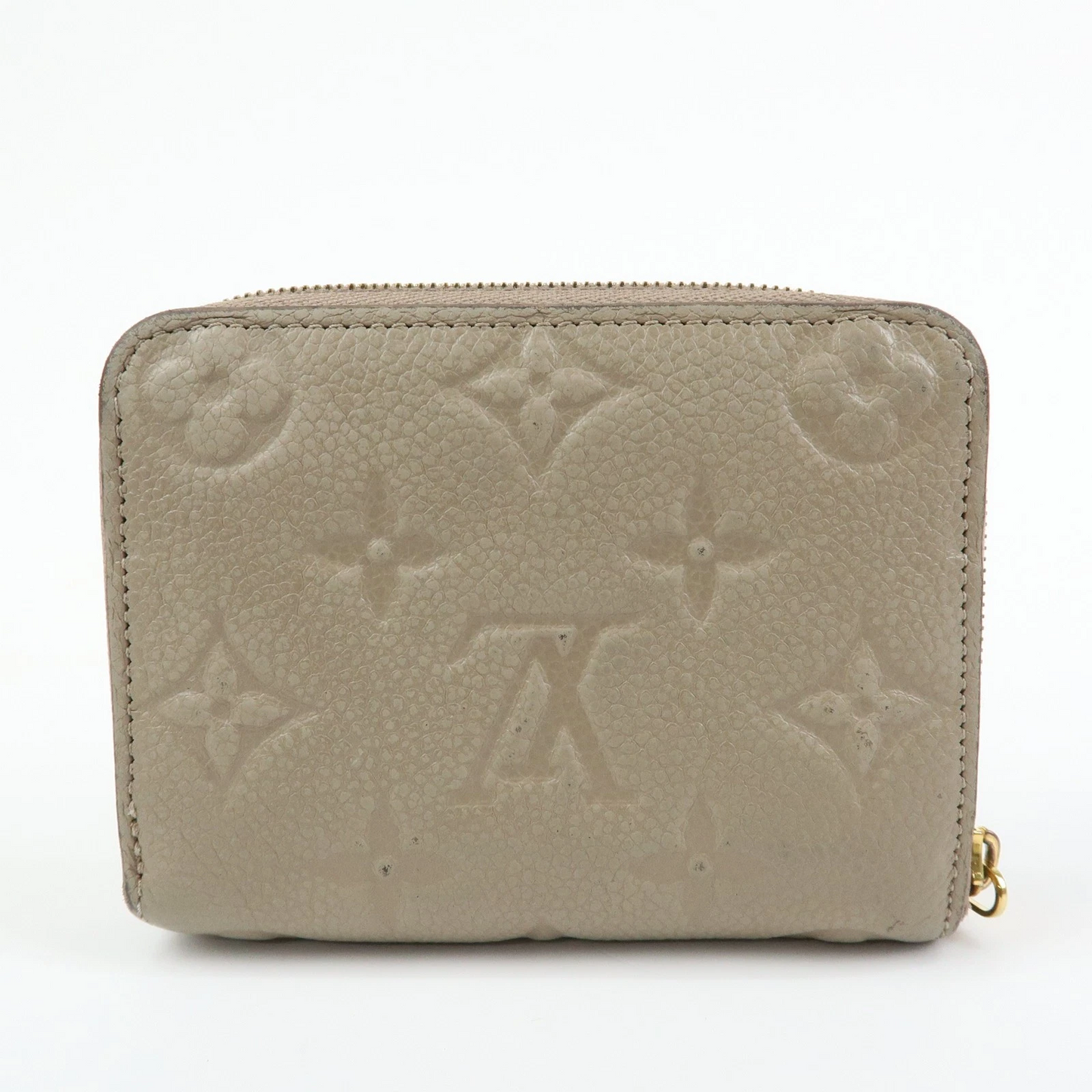 $760 Louis Vuitton Monogram Empreinte Round Zippy Coin Case Beige RFID