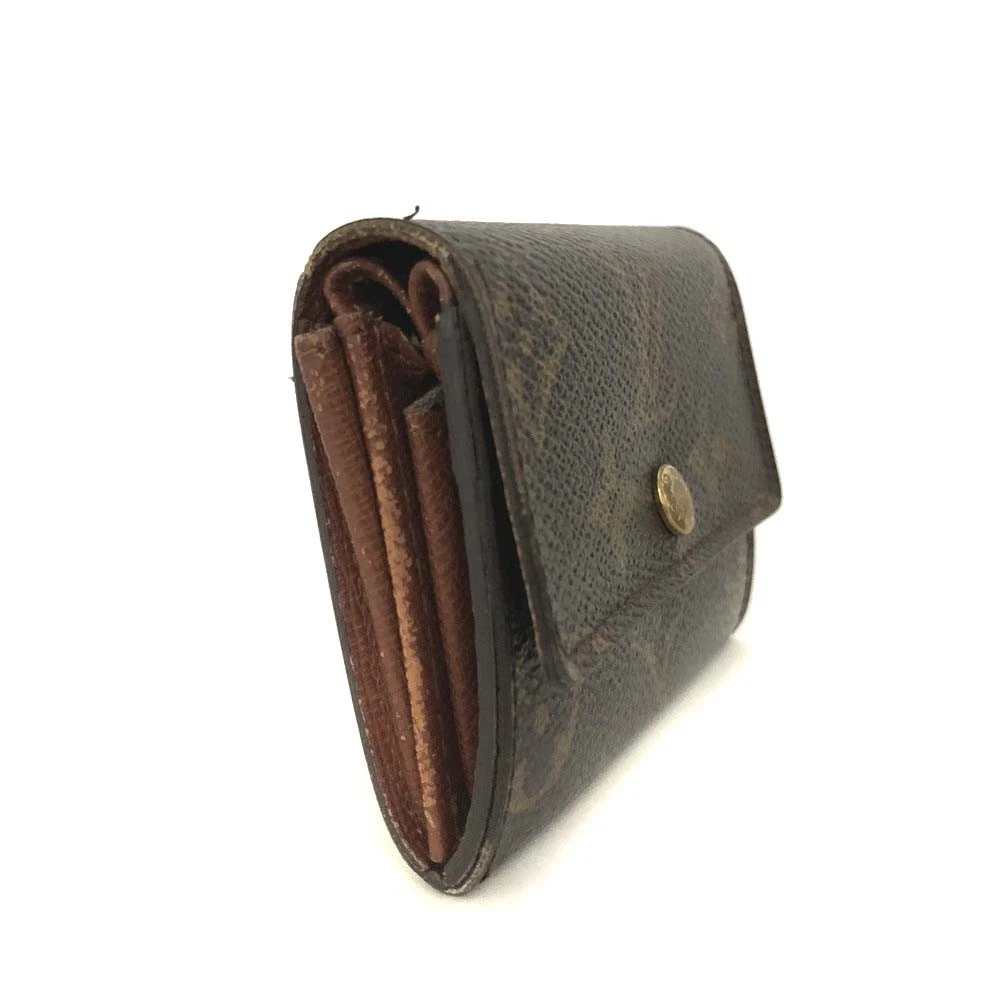 EGA Louis Vuitton Monogram Porte Monnaie Plat Coin Purse Wallet Brown/6CH0285