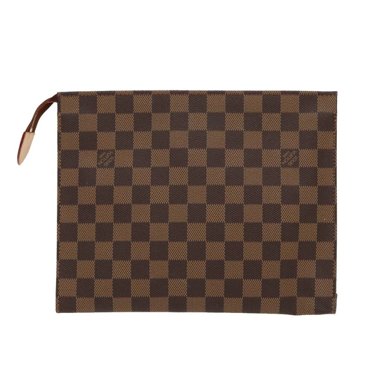 $760 1996 LOUIS VUITTON Damier Ebene Toiletry Pouch 26 TH0956