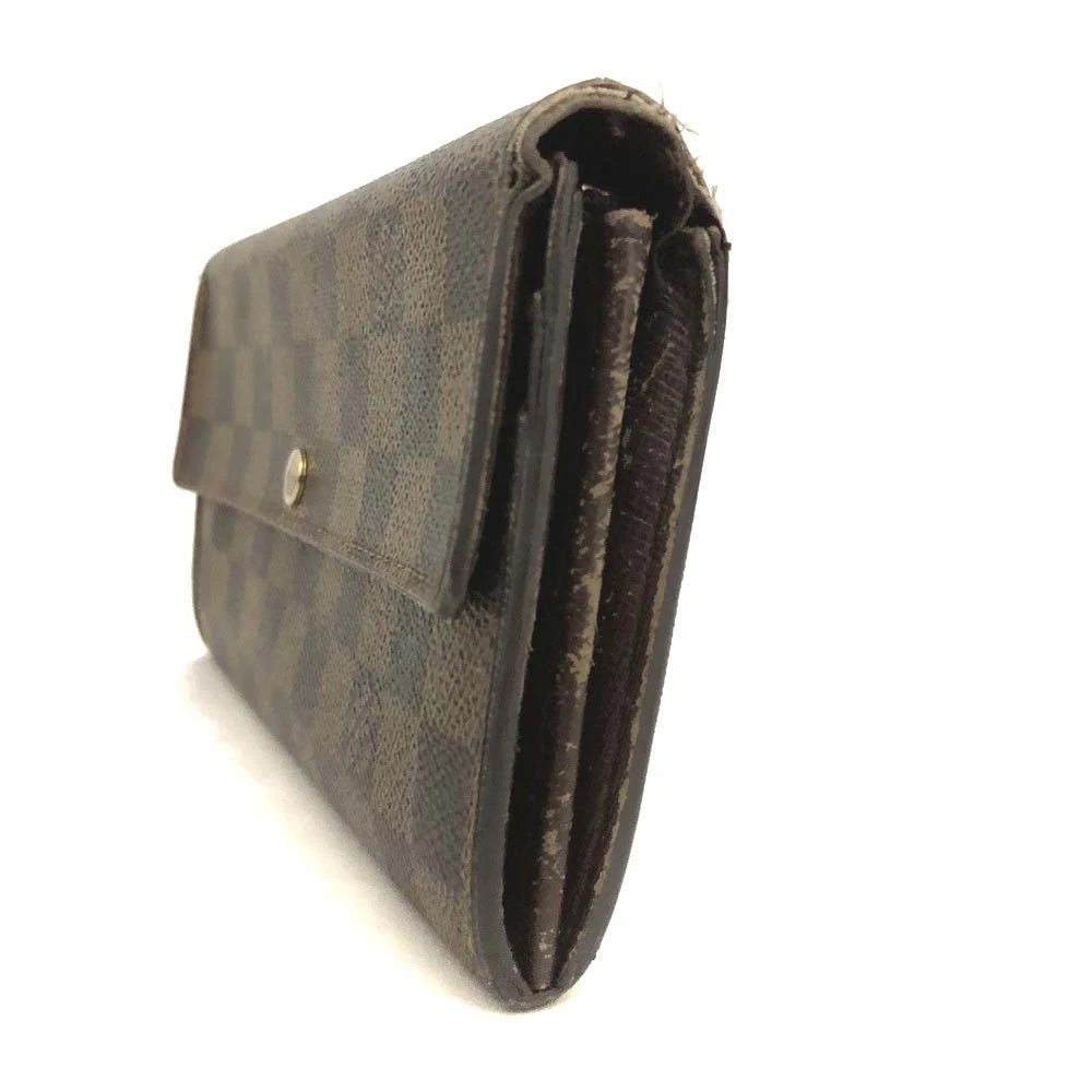 Louis Vuitton Damier Porte Feuille Sarah Long Bifold Wallet Brown CA0096
