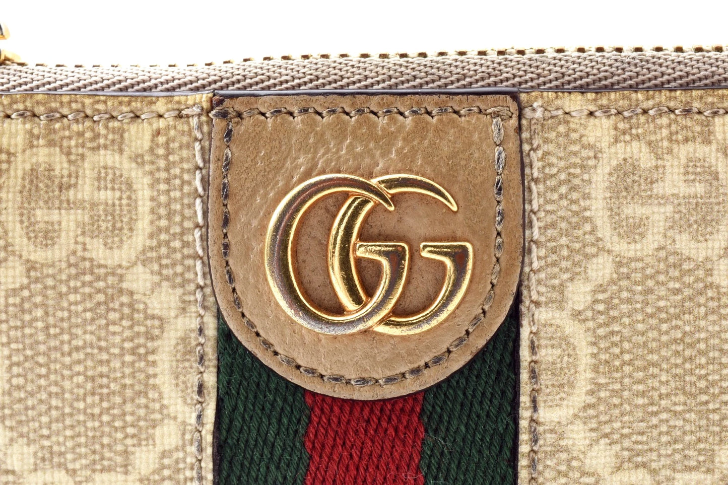 $410 GUCCI Ophidia GG Sherry Line Marmont Coin Case Purse Wallet PVC Double