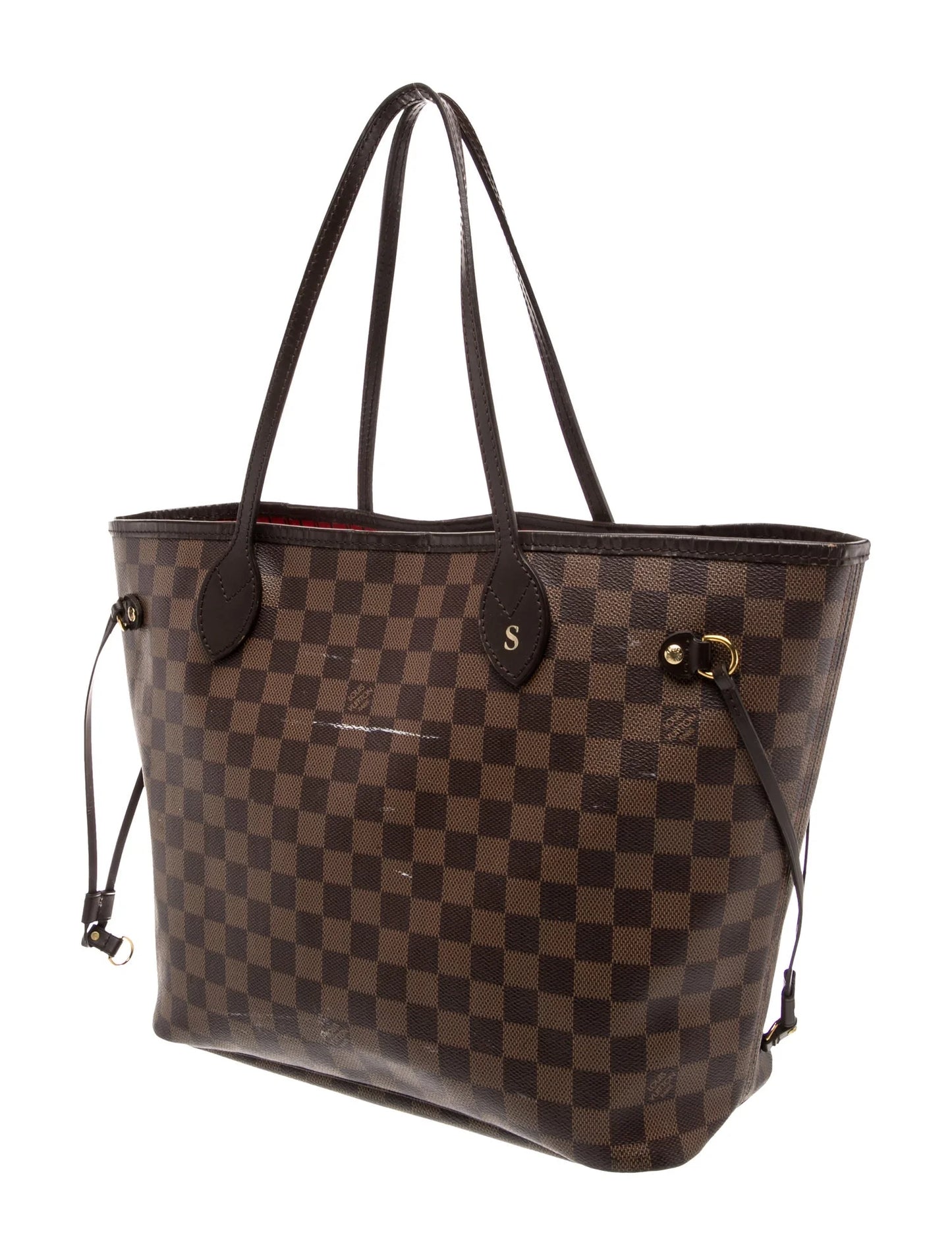 $2240 Louis Vuitton Damier Ebene Neverfull MM with Pouch