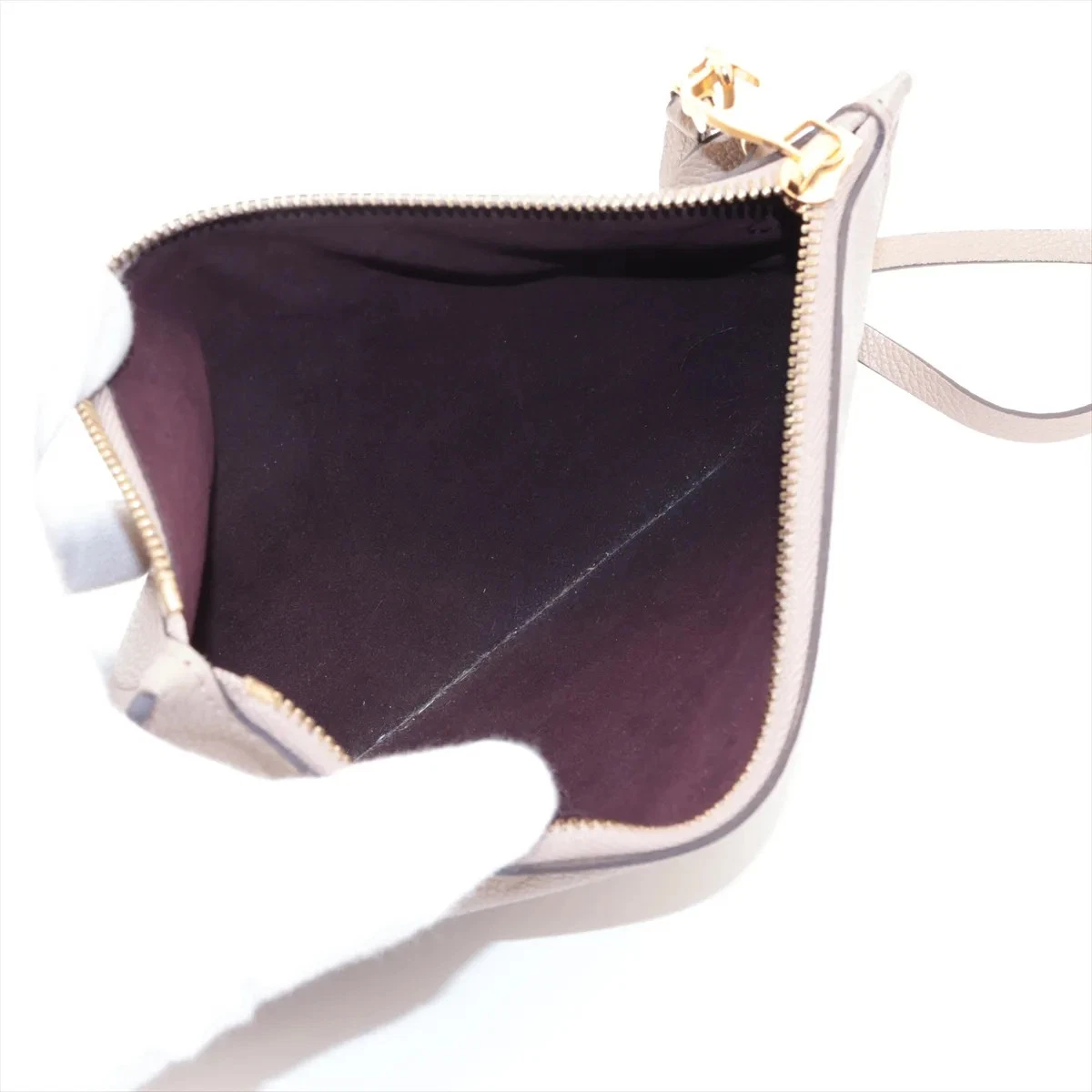 Louis Vuitton monogram empreinte Neverfull MM M45686 Beige Pouch Unknown serial