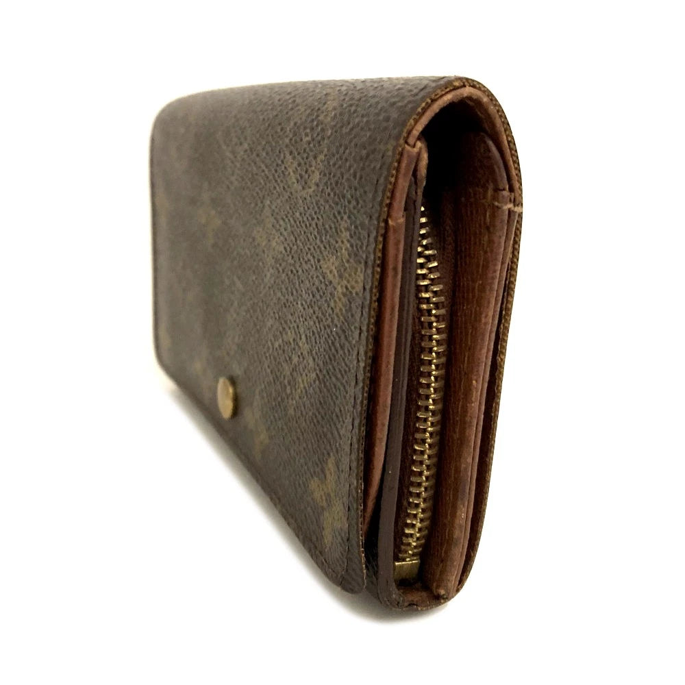 $560 2000 Louis Vuitton Monogram Porte Monnaie Billets Trésor Wallet CA0030