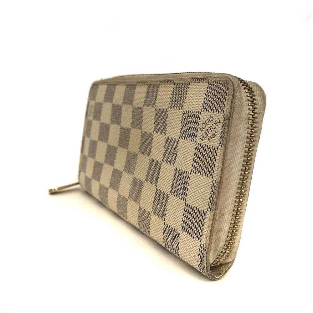 $915 2007 Louis Vuitton Damier Azur Zippy Zip Around Long Wallet Purse* VI2077