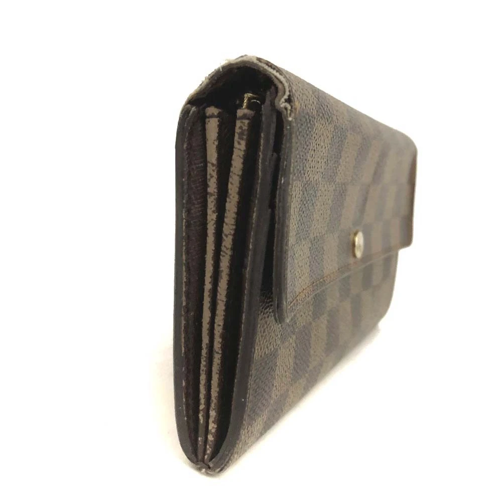 Louis Vuitton Damier Porte Feuille Sarah Long Bifold Wallet Brown CA0096