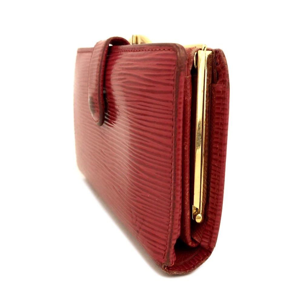 $950 2005 Louis Vuitton Epi French Kisslock Wallet Porte Monnaie Billets Viennois MI0065