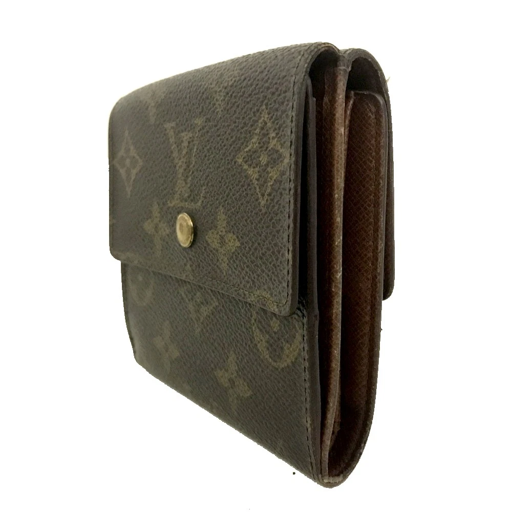 $605 Louis Vuitton Monogram Portefeiulle Elise Trifold Wallet Brown SP0924