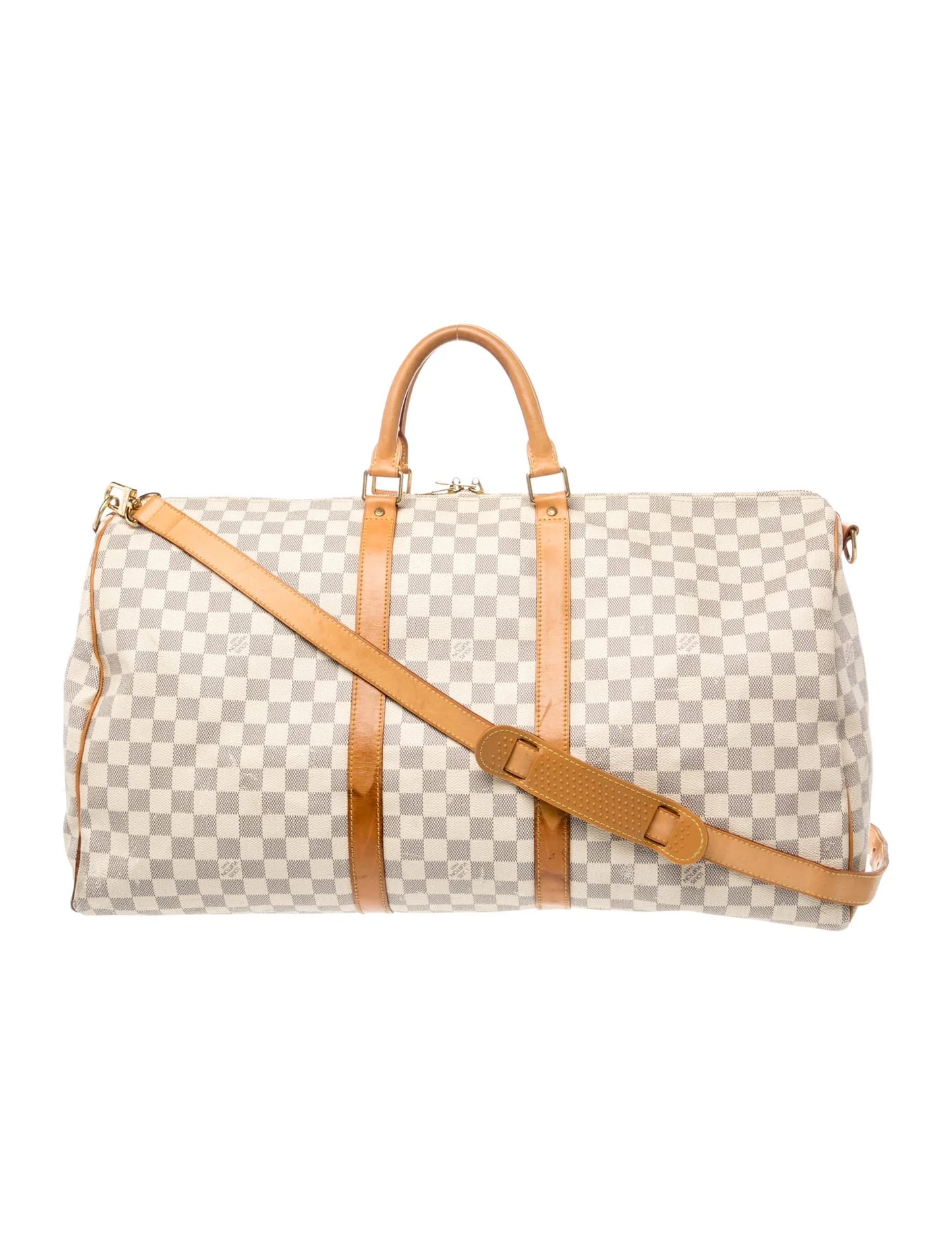 $2700 2007 Louis Vuitton Damier Azur Keepall Bandouliere 55