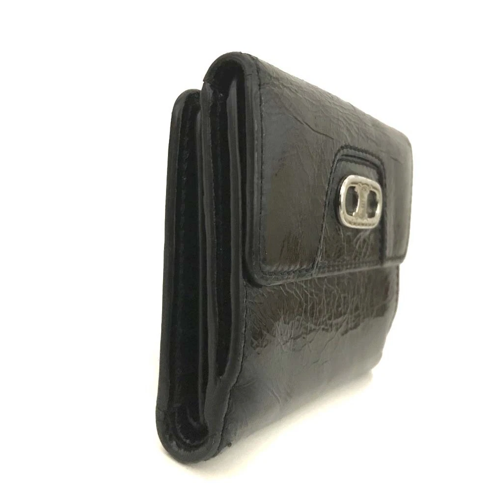CELINE Macadam Patent Leather Bifold Wallet Black