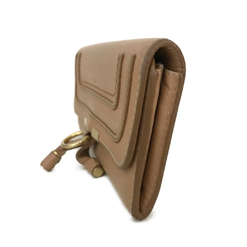 $650 CHLOE Grained Calfskin Marcie Long Wallet Orange