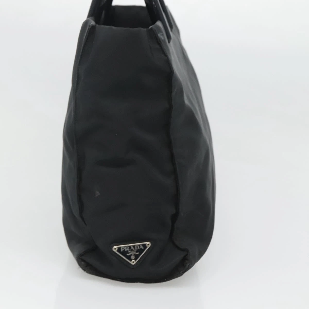 $1250 PRADA Nylon Tessuto Opaline Tote Black