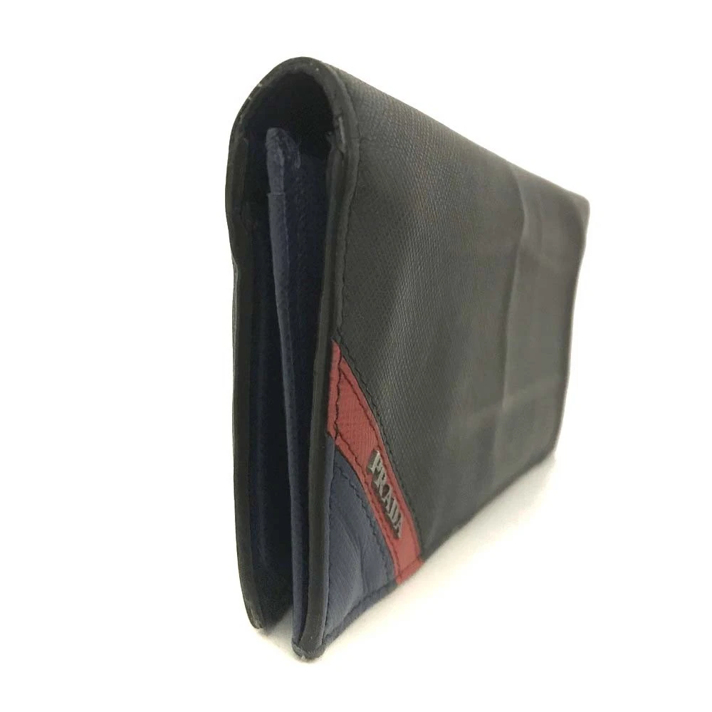 PRADA Saffiano Leather Long Bifold Wallet Black