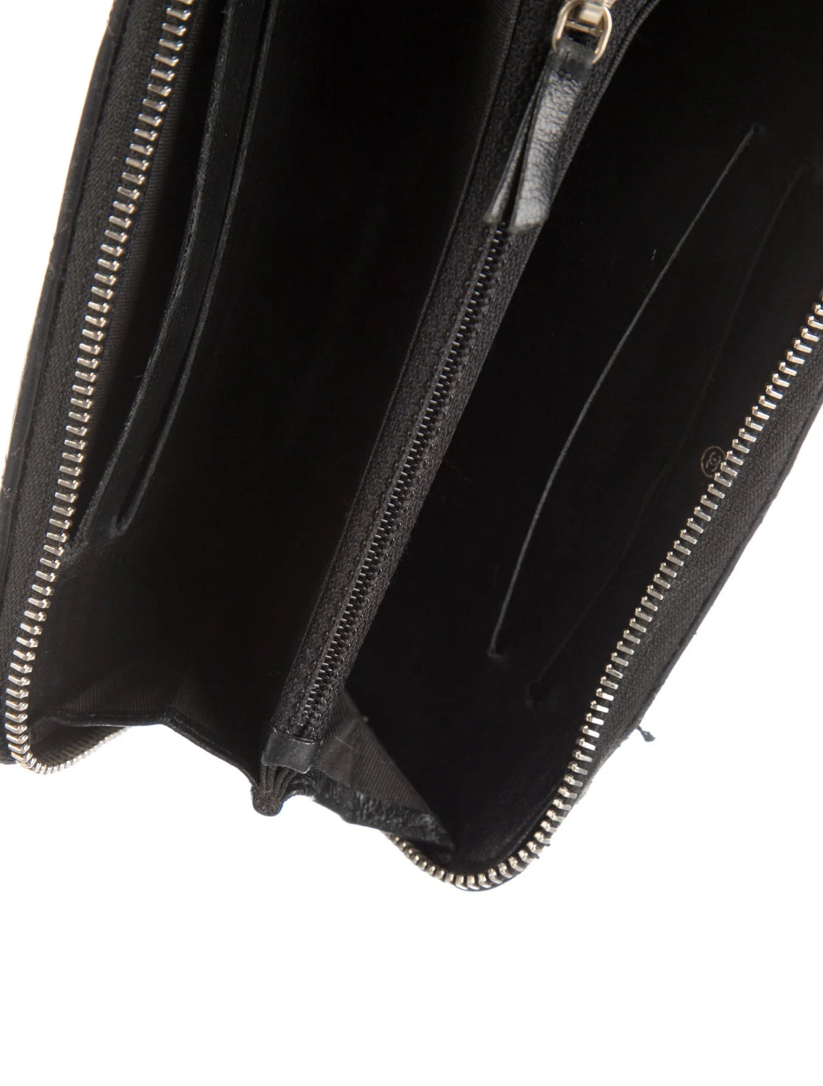 $1150 2018 Chanel 18K Lucky Charms Zip Around Long Wallet Black