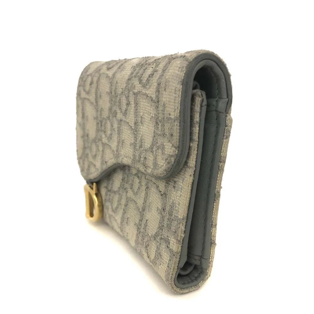 Christian Dior Saddle Oblique Trotter Canvas Trifold Wallet/3CH1160