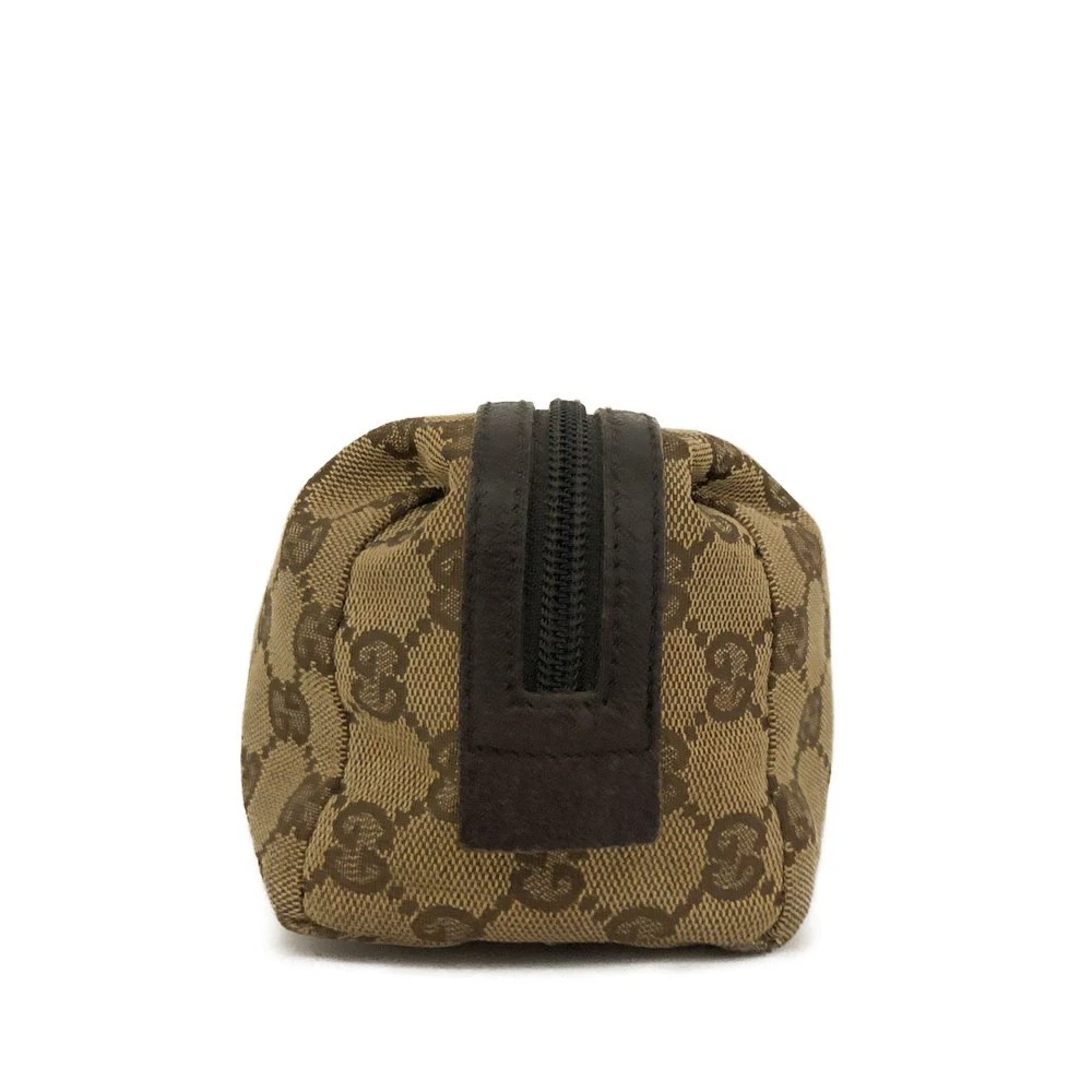 EGA GUCCI GG Logo Canvas Cosmetic Pouch Bag Beige/6CH0382