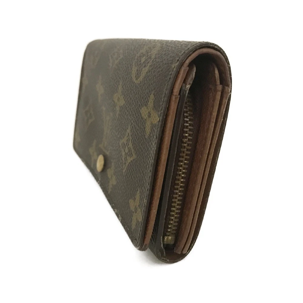 $560 Louis Vuitton Monogram Porte Monnaie Billets Tresor Bifold Wallet MI1913