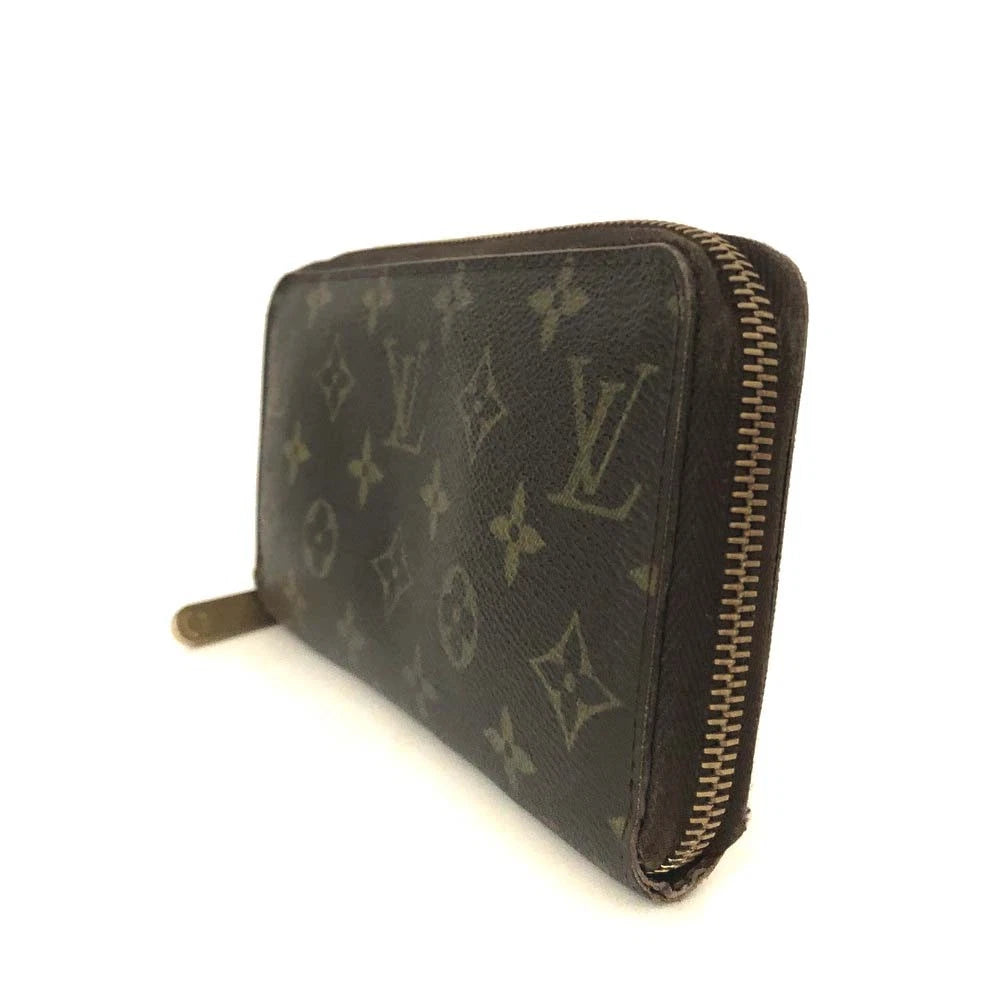 Louis Vuitton Monogram Zippy Zip Around Long Wallet Purse Brown CA3058