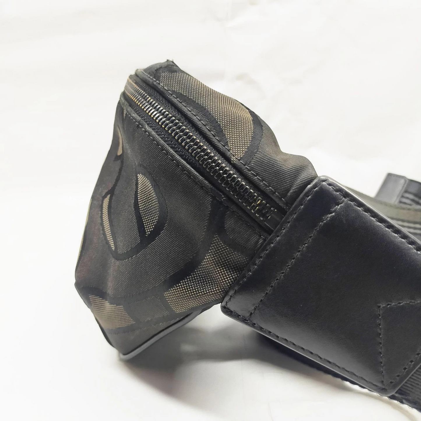 Burberry Waist Pouch Brown Canvas