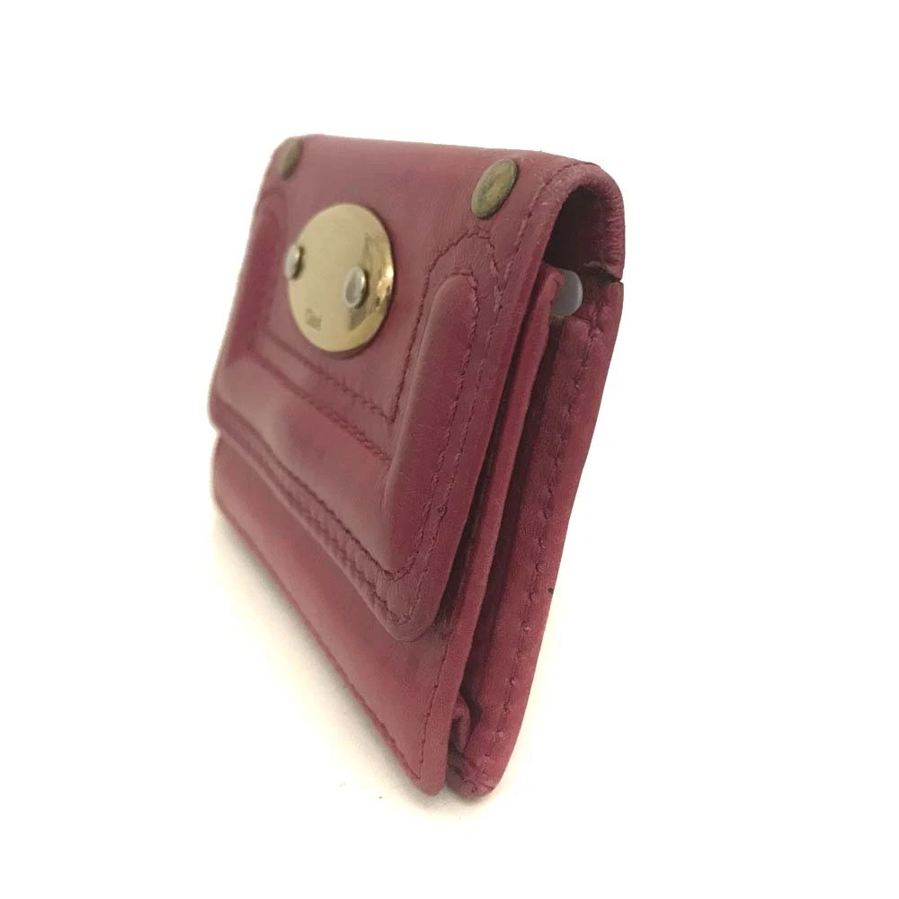 Chloe Bay Leather Card Case Pink