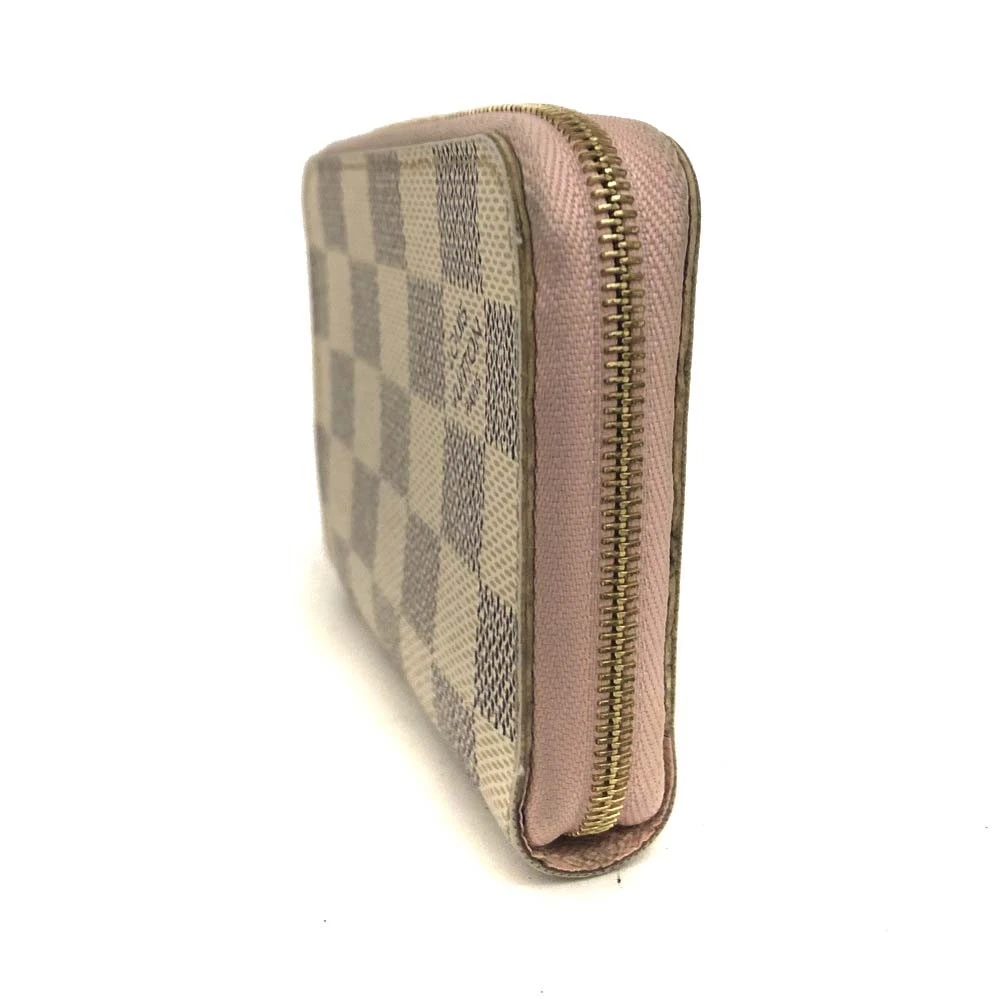 $560 Louis Vuitton Damier Azur Zippy Zip Coin Purse Wallet White TN2199