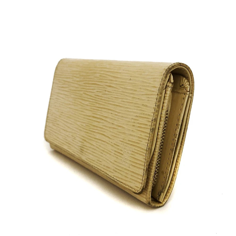 $605 2001 Louis Vuitton Epi Porte Monnaie Billets Tresor Leather Bifold Wallet SR0001
