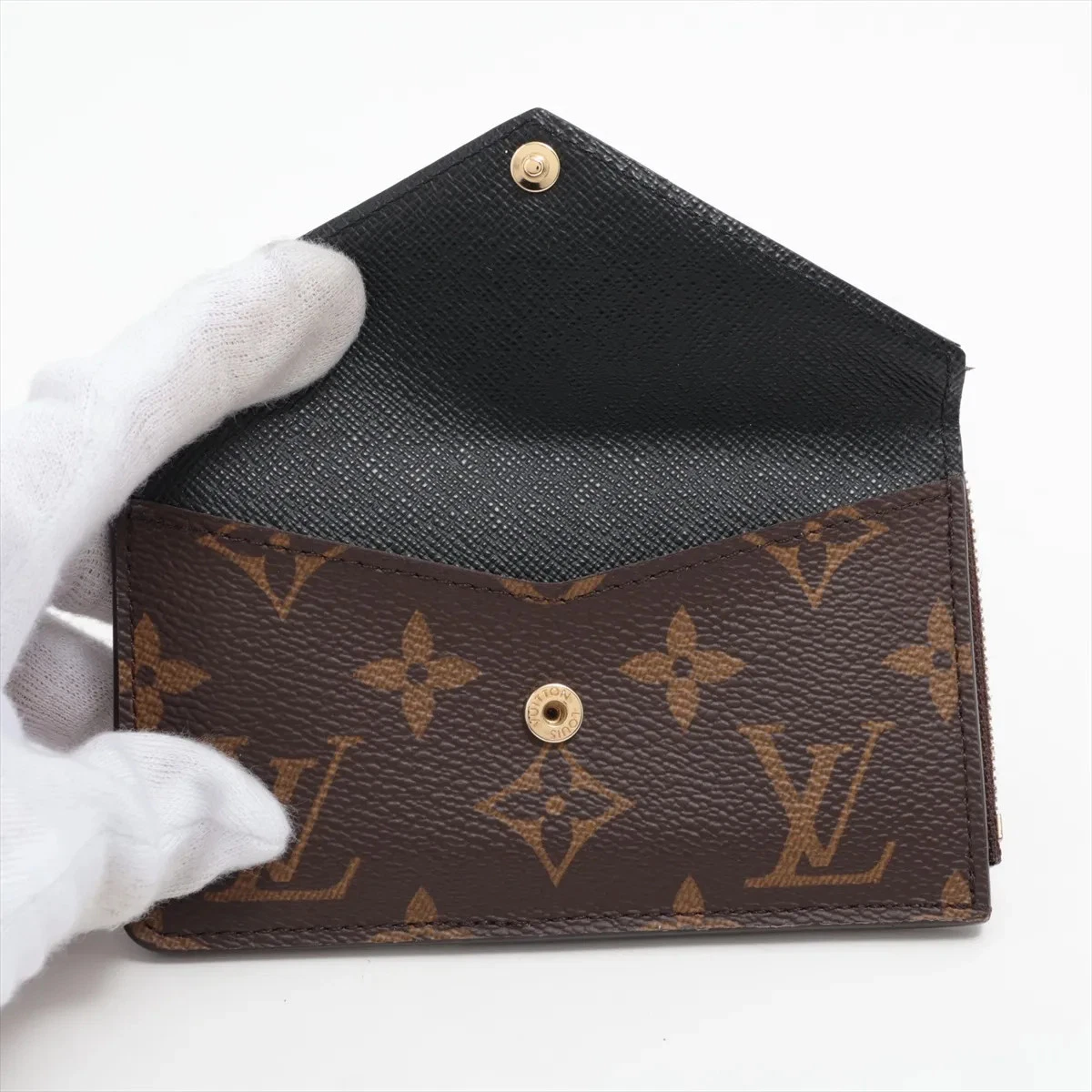 Louis Vuitton Monogram Porto Cartolecto Verso M69431 Black × Brown Coin Purse Th