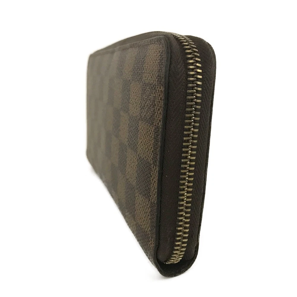 $915 Louis Vuitton Damier Zippy Zip Around Long Wallet Purse Brown MI4182