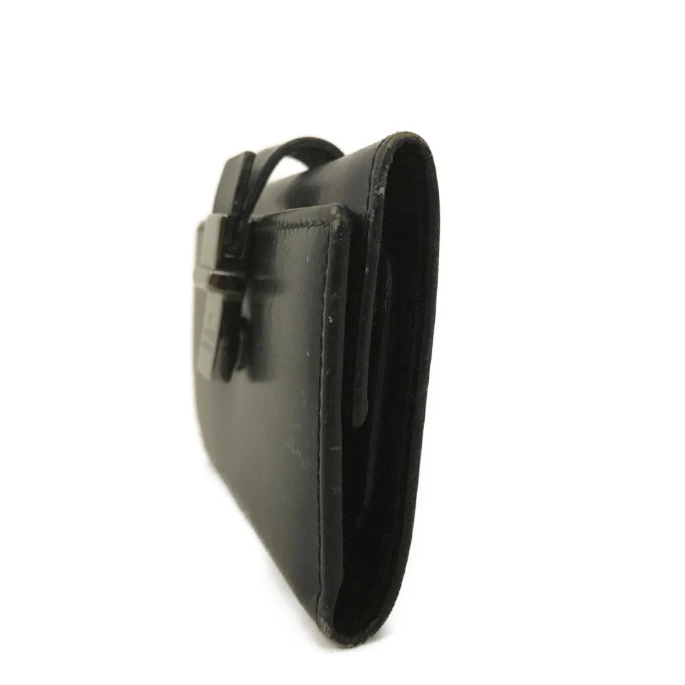 GUCCI Logo Leather 6 Ring Key Case Black