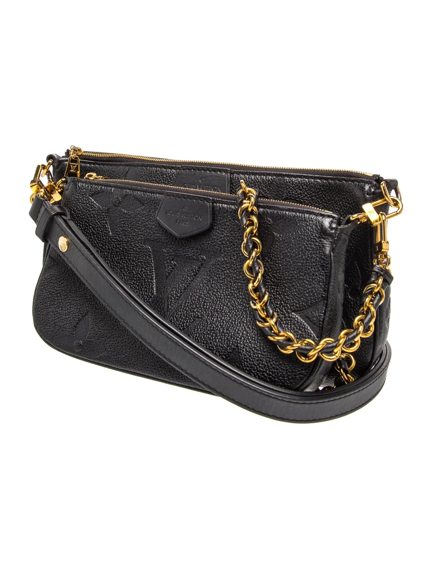 $3200 Louis Vuitton Empreinte Monogram Giant Multi Pochette Accessories Black