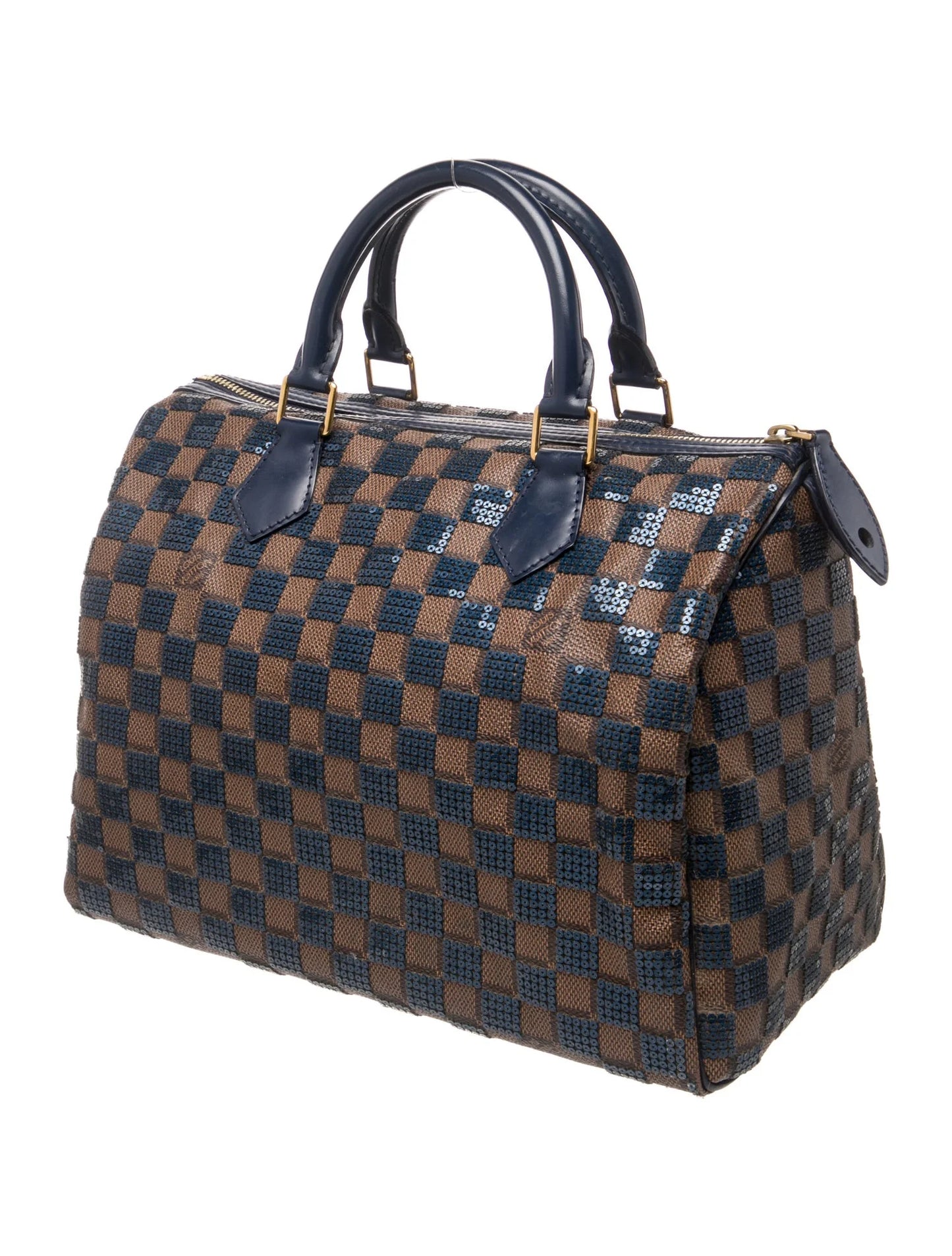 $2700 2013 Louis Vuitton Damier Paillettes Speedy 30 Blue SR2123