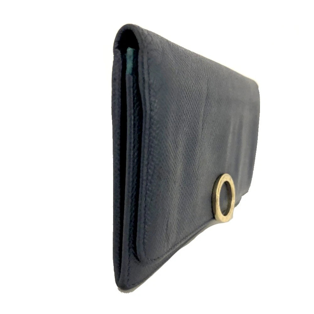 BVLGARI BVLGARIBVLGARI Leather Bifold Long Wallet Blue