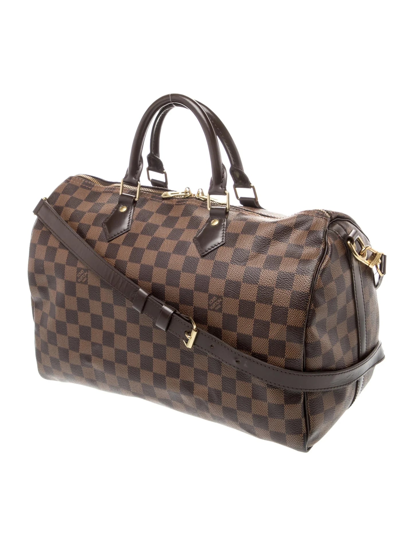 $2150 Louis Vuitton Damier Ebene Speedy Bandouliere 35