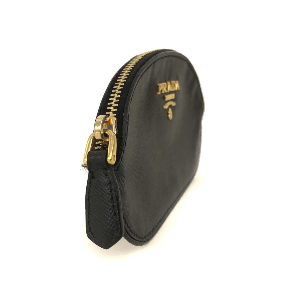 PRADA Saffiano Leather Coin Purse Wallet Black/3CH1162