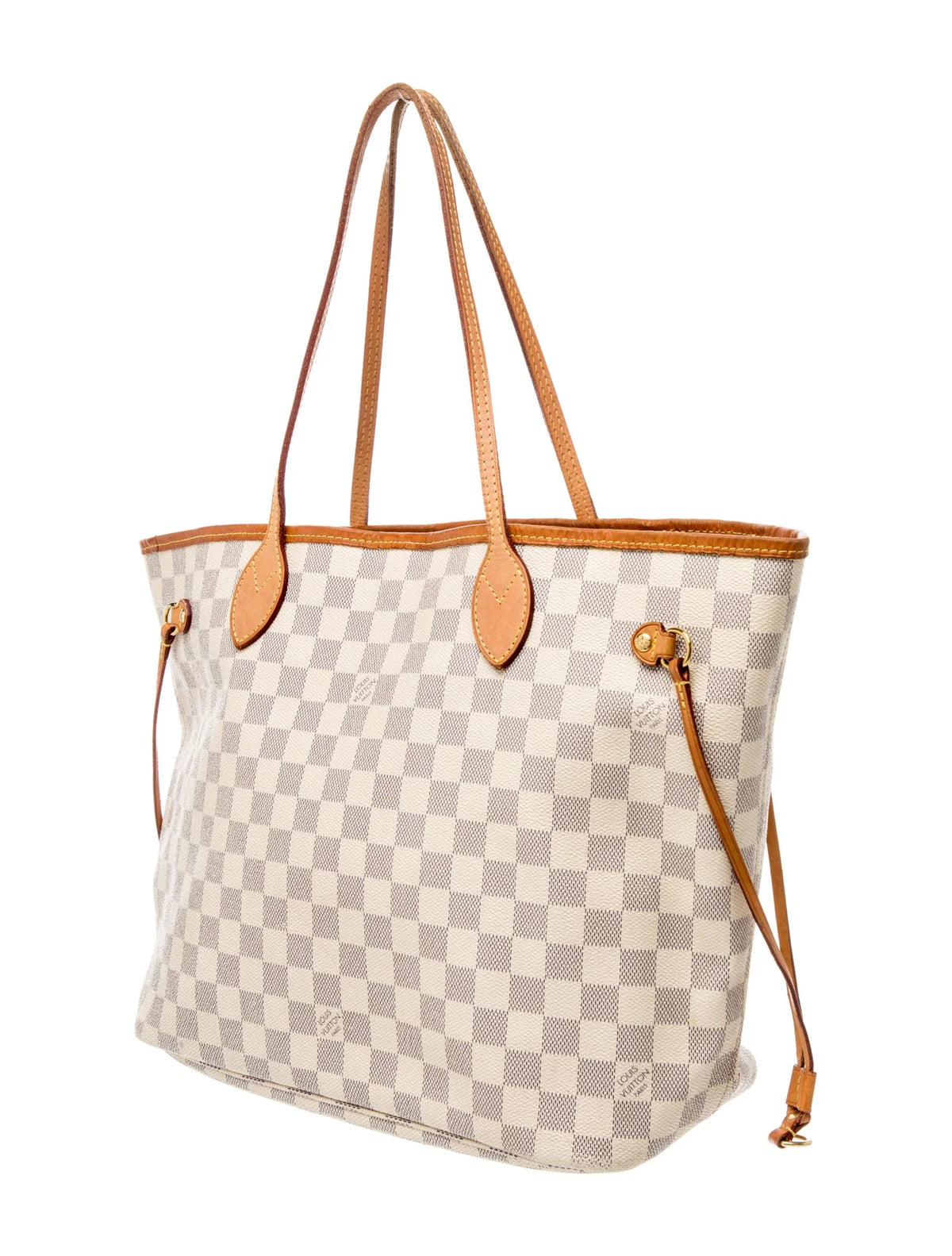 $2240 2019 Louis Vuitton Damier Azur Neverfull MM Rose Ballerine with Pouch 10021298