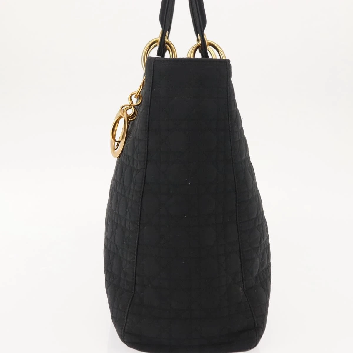 $4900 Christian Dior Nylon Cannage Large Lady Dior Black