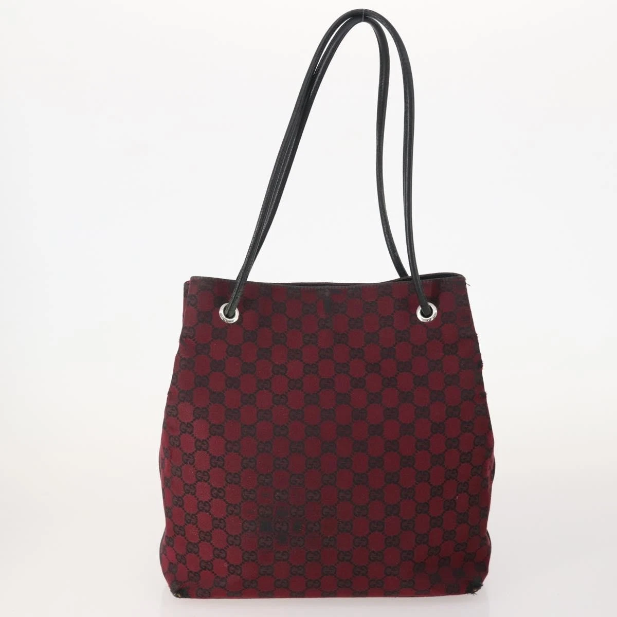 $795 GUCCI GG GG Denim Gifford Red Tote