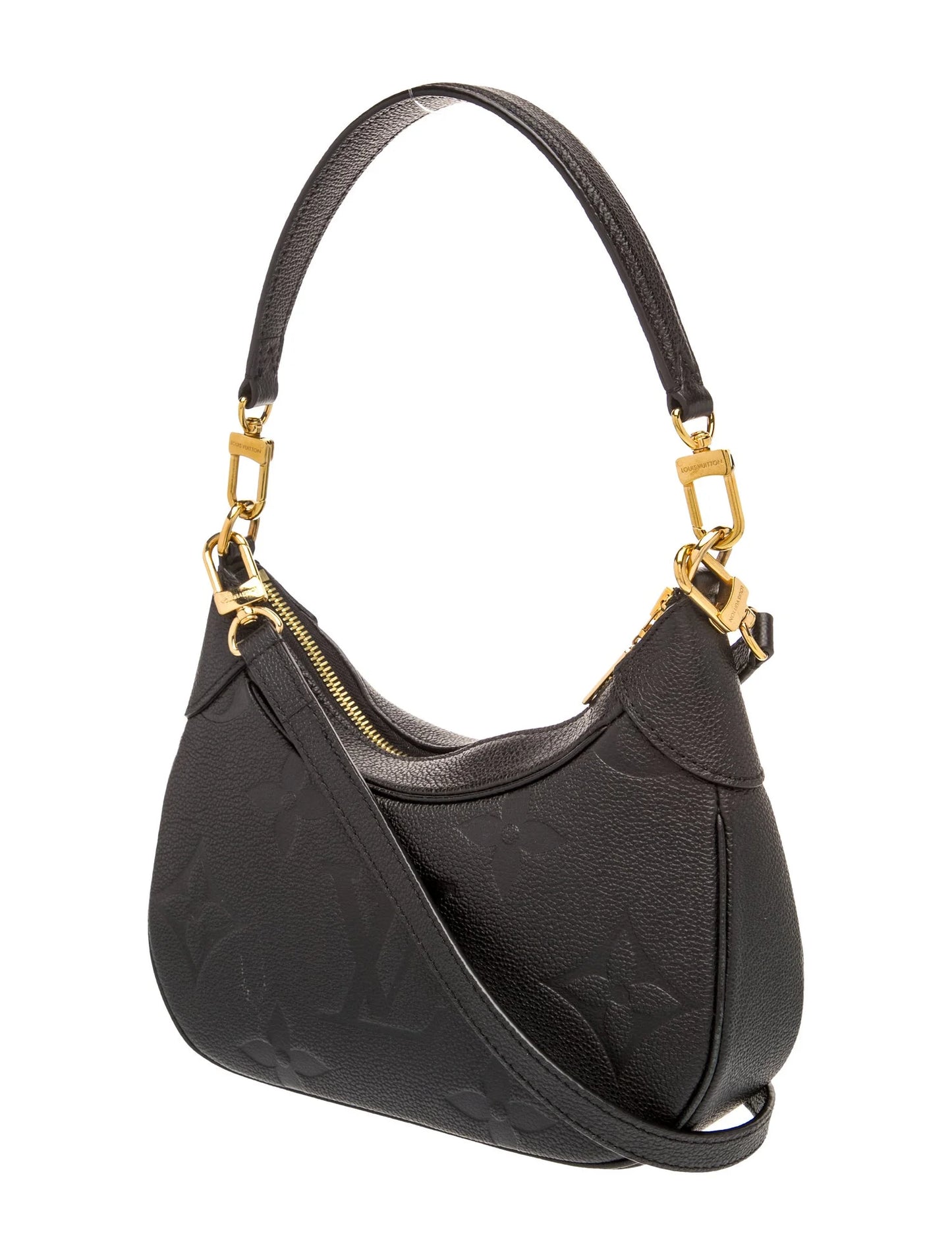 $2640  Louis Vuitton Empreinte Monogram Giant Bagatelle NM Black