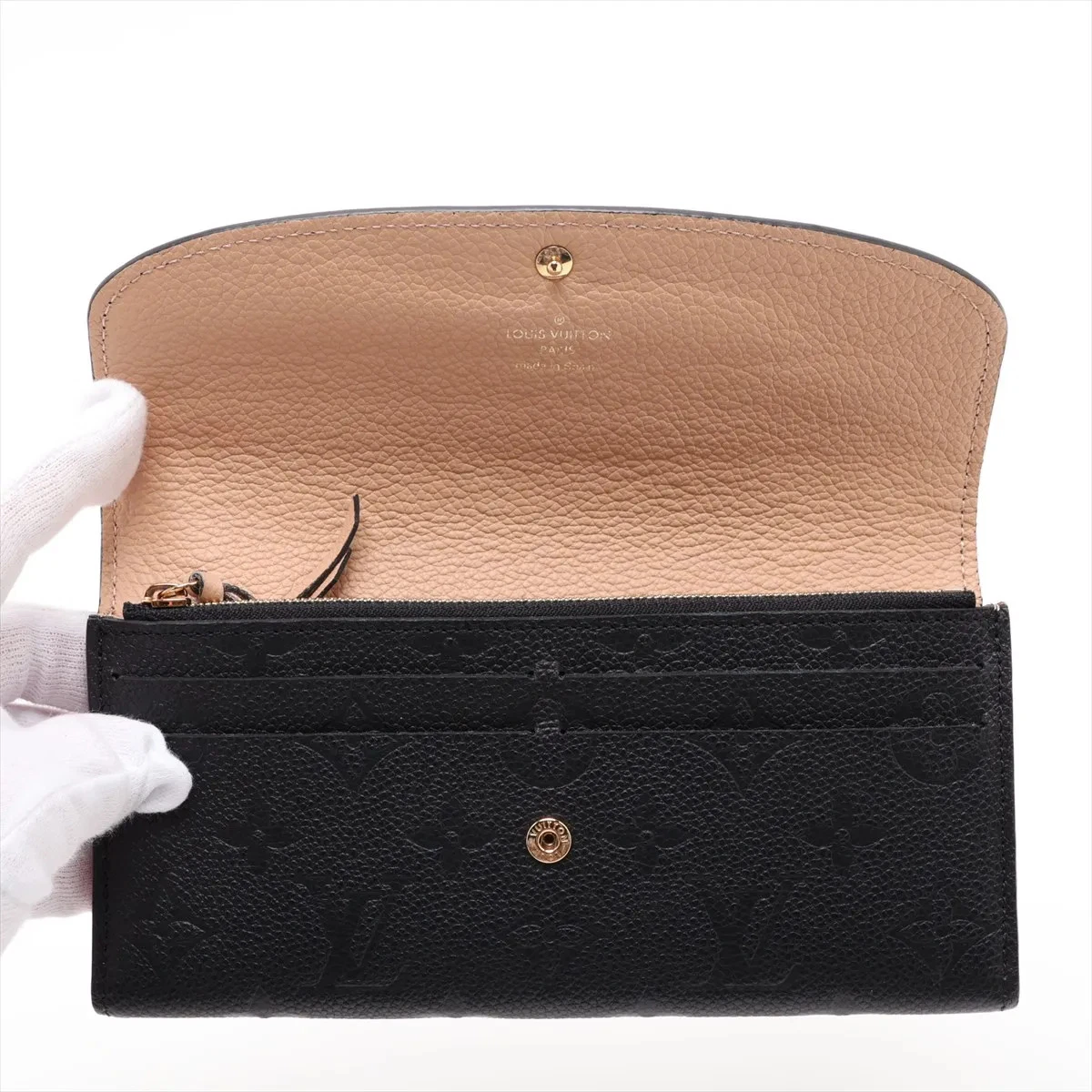$775 Louis Vuitton Empreinte Portofeuille Emilie Noir Long Wallet 10021119
