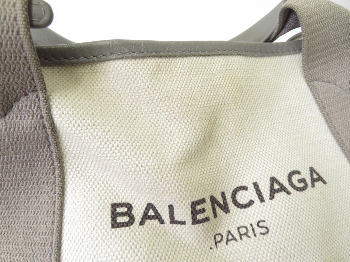 $1,150 2020 Balenciaga Navy Cabas XS Canvas 2-Way Tote 390346-2710